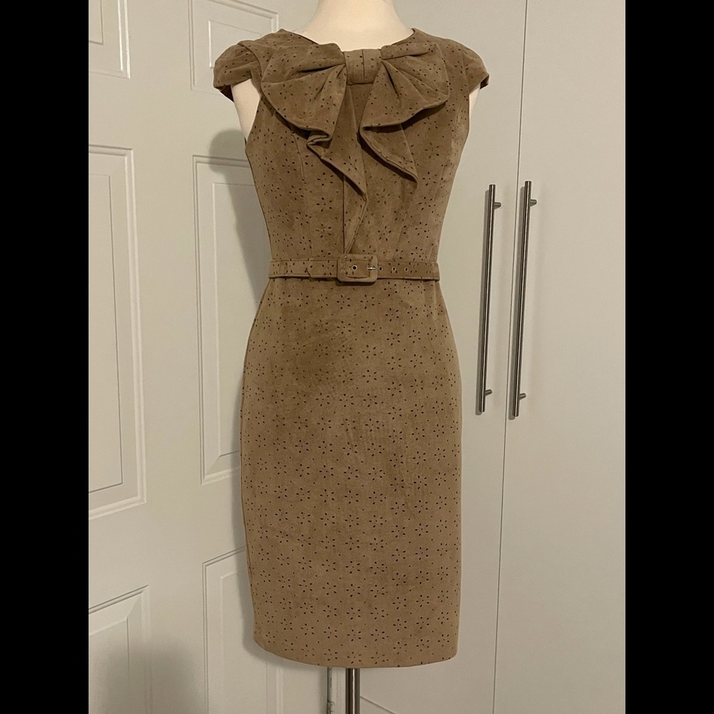 Eva Franco Faux suede size 6 sheath dress